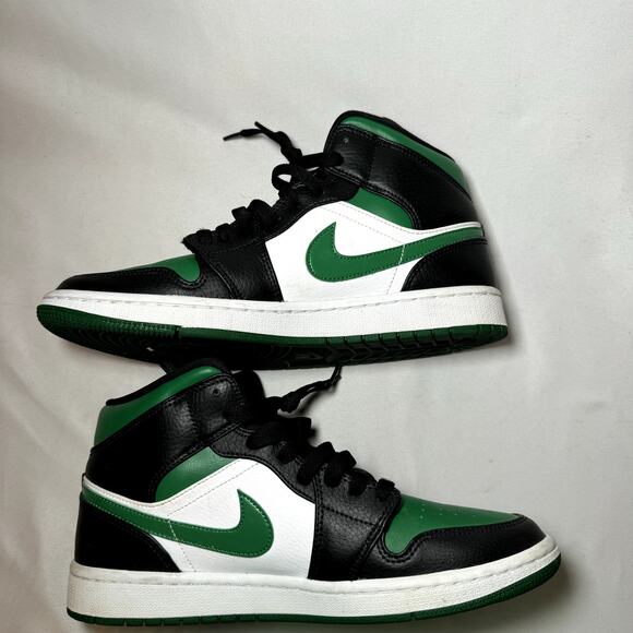 Size 9 - Nike Air Jordan 1 Mid Pine Green Men's Shoes - Picture 3 of 9